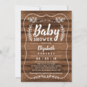 Rustic Wood Baby shower Invitation Kaart (Voorkant)