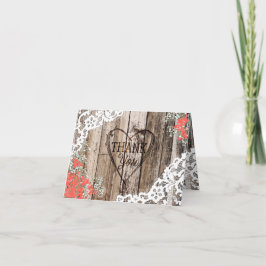 Rustic Wood Baby's Breath Lace Dank u kaart