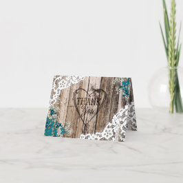 Rustic Wood Baby's Breath Lace Dank u kaart