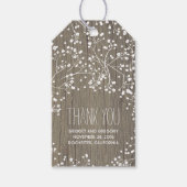 Rustic Wood Baby's Breath Wedding Cadeaulabel (Voorkant)