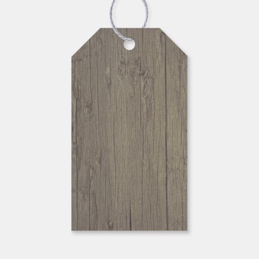 Rustic Wood Baby's Breath Wedding Cadeaulabel (Achterkant)