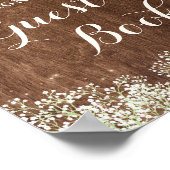 Rustic Wood Baby's Breath Wedding Guest Sign Poster (Hoek)