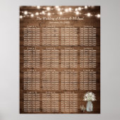 Rustic Wood Baby's Rreath 15 Tables Seating Chart Poster (Voorkant)