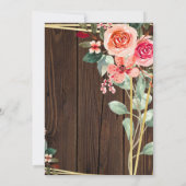 Rustic Wood Background wedding  Kaart (Achterkant)