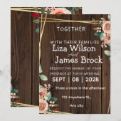 Rustic Wood Background wedding  Kaart (Voorkant / Achterkant)