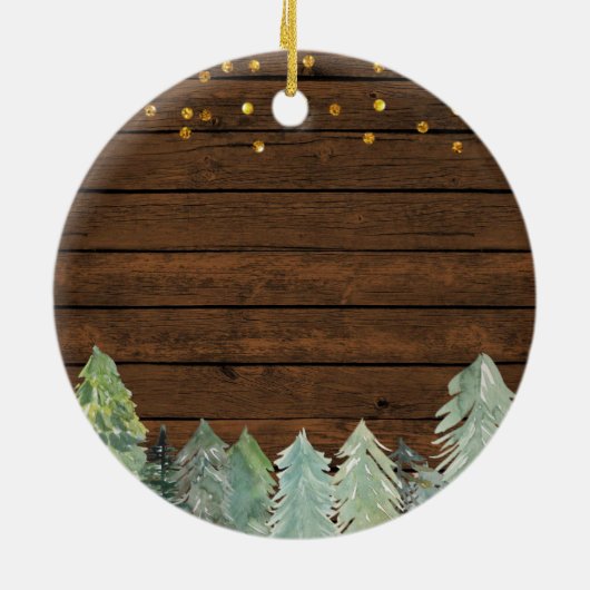 Rustic Wood Baptisme Ornament godslasterlijk Ornam (Achterkant)