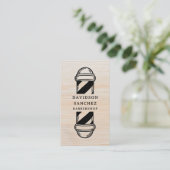 Rustic Wood Barbershop QR-code & sociale media Visitekaartje (Staand voorkant)