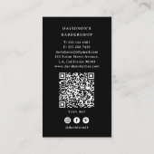 Rustic Wood Barbershop QR-code & sociale media Visitekaartje (Achterkant)