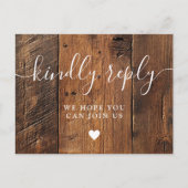 Rustic Wood Barn Boho Song Request RSVP Briefkaart (Voorkant)