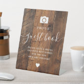 Rustic Wood Barn Fotogastenboek Reclamebord Met Voetstuk (Insitu)