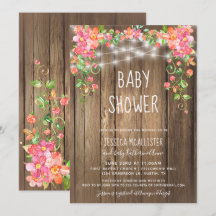 Rustic Wood Barn Lichten Floral Garden Baby shower