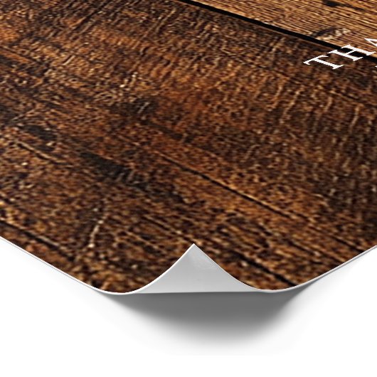 Rustic Wood Barn Wedding Welkomstbord Poster (Hoek)