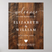 Rustic Wood Barn Wedding Welkomstbord Poster (Voorkant)