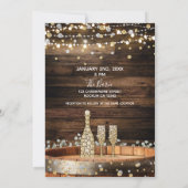 Rustic Wood Barrel Champagne Modern Wedding Kaart (Achterkant)