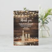 Rustic Wood Barrel Champagne Wine Glass Hartelijk Kaart (Staand voorkant)