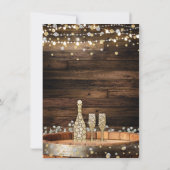 Rustic Wood Barrel Champagne Wine Glass Hartelijk Kaart (Achterkant)