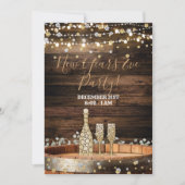 Rustic Wood Barrel Lights Champagne Kaart (Voorkant)