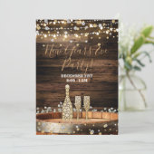 Rustic Wood Barrel Lights Champagne Kaart (Staand voorkant)