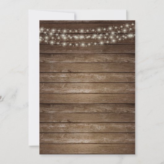 Rustic Wood Barrel Weddenschap met White Floral Kaart (Achterkant)