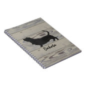 Rustic Wood Basset Hound Waterverf Silhouette Notitieboek (Rechterzijde)