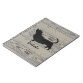 Rustic Wood Basset Hound Waterverf Silhouette Notitieboek (Linkerzijde)