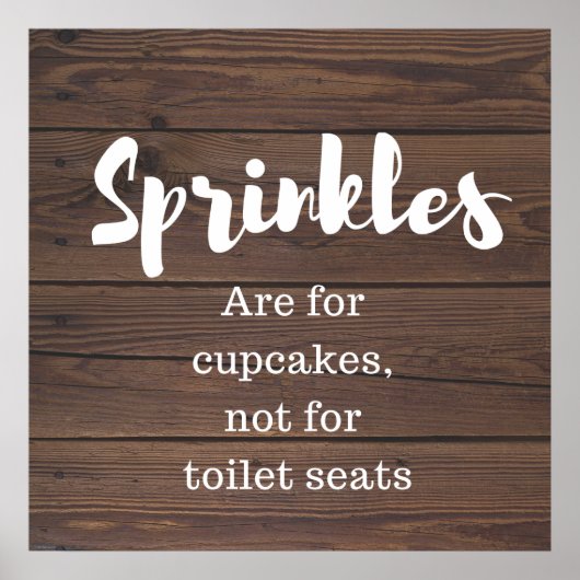 Rustic Wood Bathroom Art - Sprinkles Poster (Voorkant)