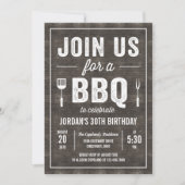 Rustic Wood BBQ Party Invitation RWC Kaart (Voorkant)