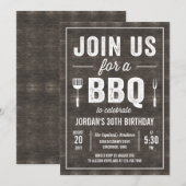 Rustic Wood BBQ Party Uitnodiging RWC (Voorkant / Achterkant)