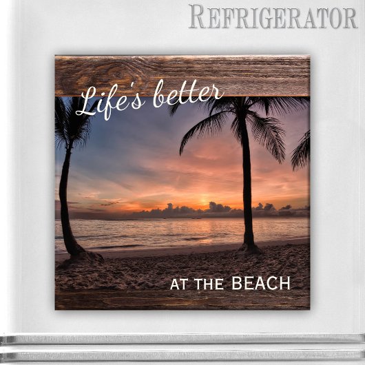 Rustic Wood Beach Photo Magnet