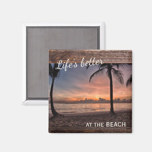 Rustic Wood Beach Photo Magnet (Voorkant / Achterkant)