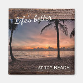 Rustic Wood Beach Photo Magnet (Voorkant)