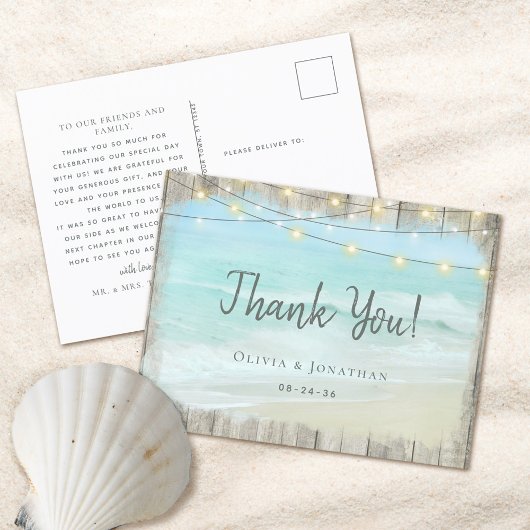 Rustic Wood Beach Weddenschap Briefkaart
