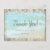 Rustic Wood Beach Weddenschap Briefkaart (Voorkant)