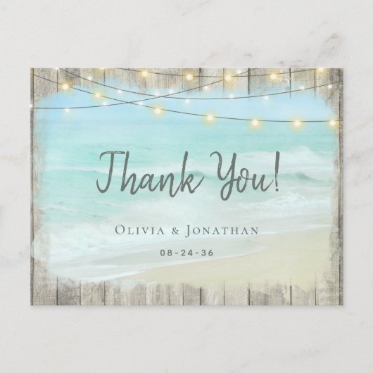 Rustic Wood Beach Weddenschap Briefkaart (Voorkant)