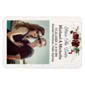 Rustic Wood bespaart de datum van onze huwelijksma Magneet (Horizontaal)