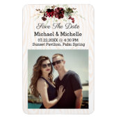 Rustic Wood bespaart de datum van onze huwelijksma Magneet (Verticaal)