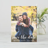 Rustic Wood bespaart de datum van Verloving aankon Save The Date (Staand voorkant)