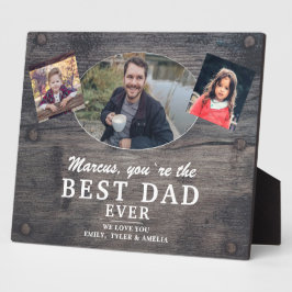 Rustic Wood Best Dad 2 Kinder Fotopriester Day Fotoplaat