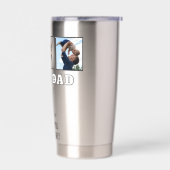 Rustic Wood Best Dad 3 Photo Collage Keepsake Golf Geïsoleerde Drinkbeker (Links)