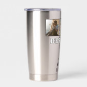 Rustic Wood Best Dad 3 Photo Collage Keepsake Golf Geïsoleerde Drinkbeker (Rechts)