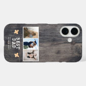 Rustic Wood Best Dad 3 Photo Collage Keepslag Case-Mate iPhone Case (Achterkant (horizontaal))
