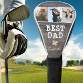 Rustic Wood Best Dad 3 Photo Collage Keepslag Golfheadcover