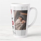 Rustic Wood Best Dad Ever Red Heart 2 foto Latte Mok (Rechts)