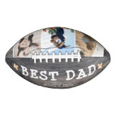Rustic Wood Best Dad Family 3 Photo Collage American Football (Voorkant)