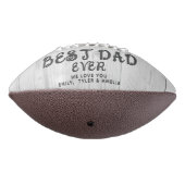 Rustic Wood Best Dad Modern Script Custom Photo American Football (Gedraaid 270)