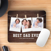 Rustic Wood Best Dad Oog 3 Photo Collage Muismat