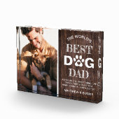 Rustic Wood "Best Dog Dad" Citaat Fotoblokken (Rechts)