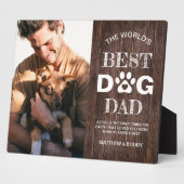 Rustic Wood "Best Dog Dad" Foto & Quote Plaque Fotoplaat (Zijkant)