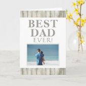 Rustic Wood Best Father's Day Foto Kaart (Gele Bloem)