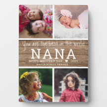 Rustic Wood Best Nana 4 Photo Collage